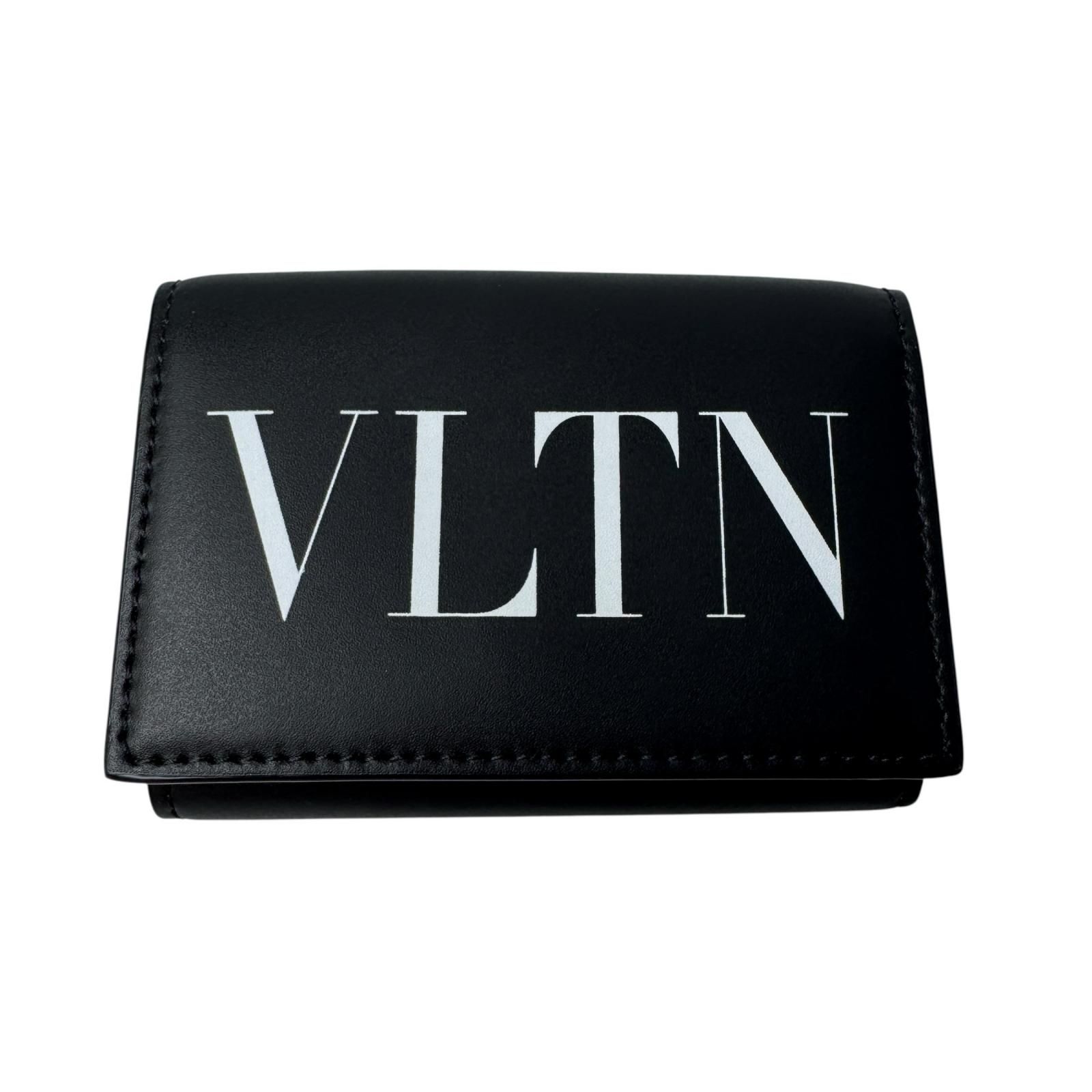 美品 ヴァレンティノガラヴァーニ VALENTINO VLTN 三つ折り財布 コンパクトウォレット メンズ