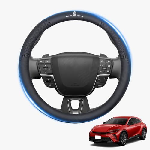 ステアリングカバー クラウン クロスオーバー 35系 16代目 専用 本革手縫い 3Dグリップ 吸汗速乾 滑り防止 簡単取付 TZSH35 AZSH35 ブラックas
