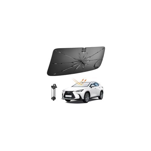 【2026新開発】LFOTPP レクサス NX 1代/2代目 用 フロント 傘型サンシェード 紐引き 車種専用設計 遮光断熱 UVカット 暑さ対策 レクサスnx フロントガラス サンシェード ダッシュボード保護 擦り傷防止 車中泊 lexus アクセサリーas
