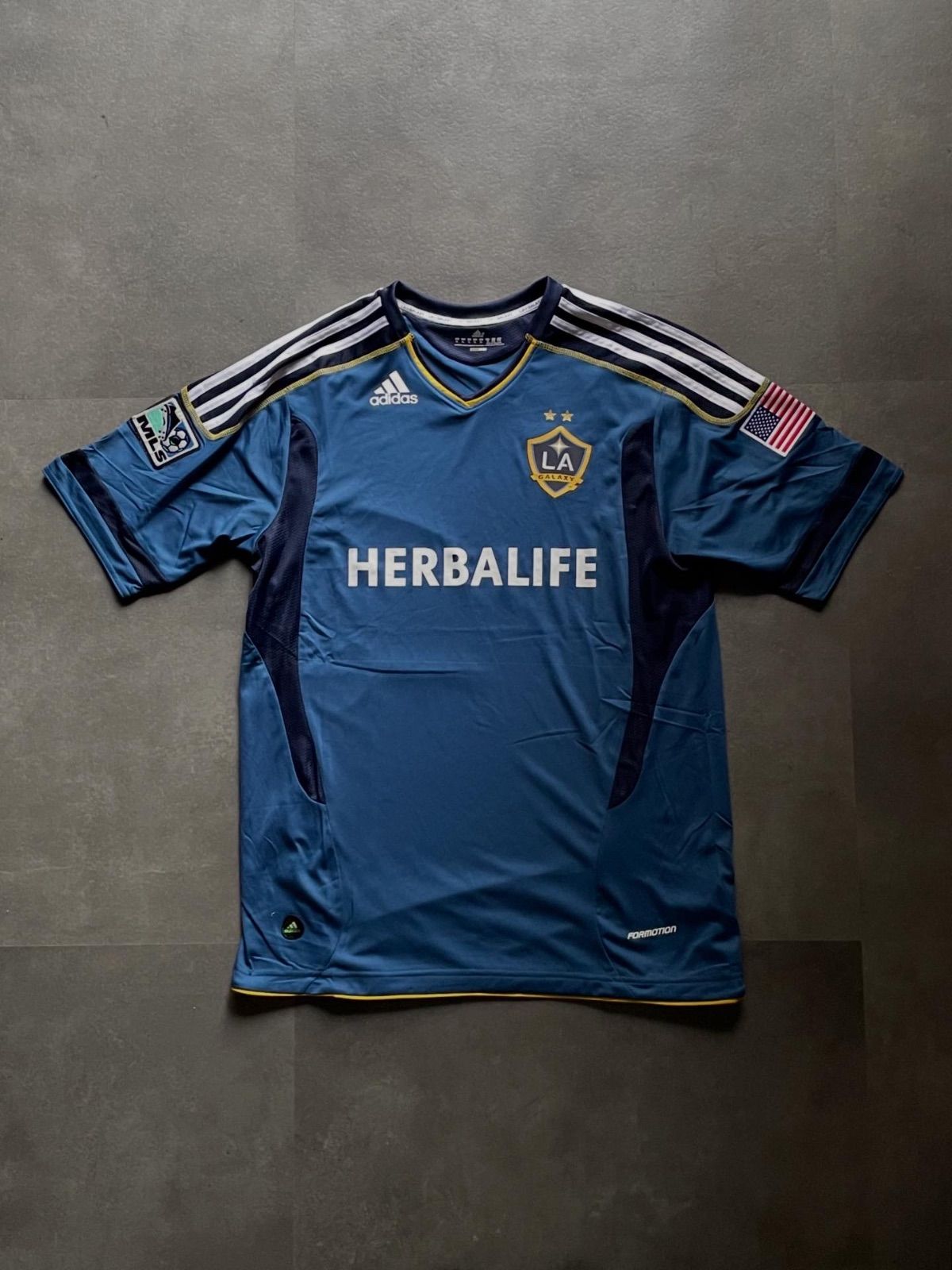 adidas LA GALAXY アウェイ ユニフォーム ゲームシャツ XL ブルー MLS