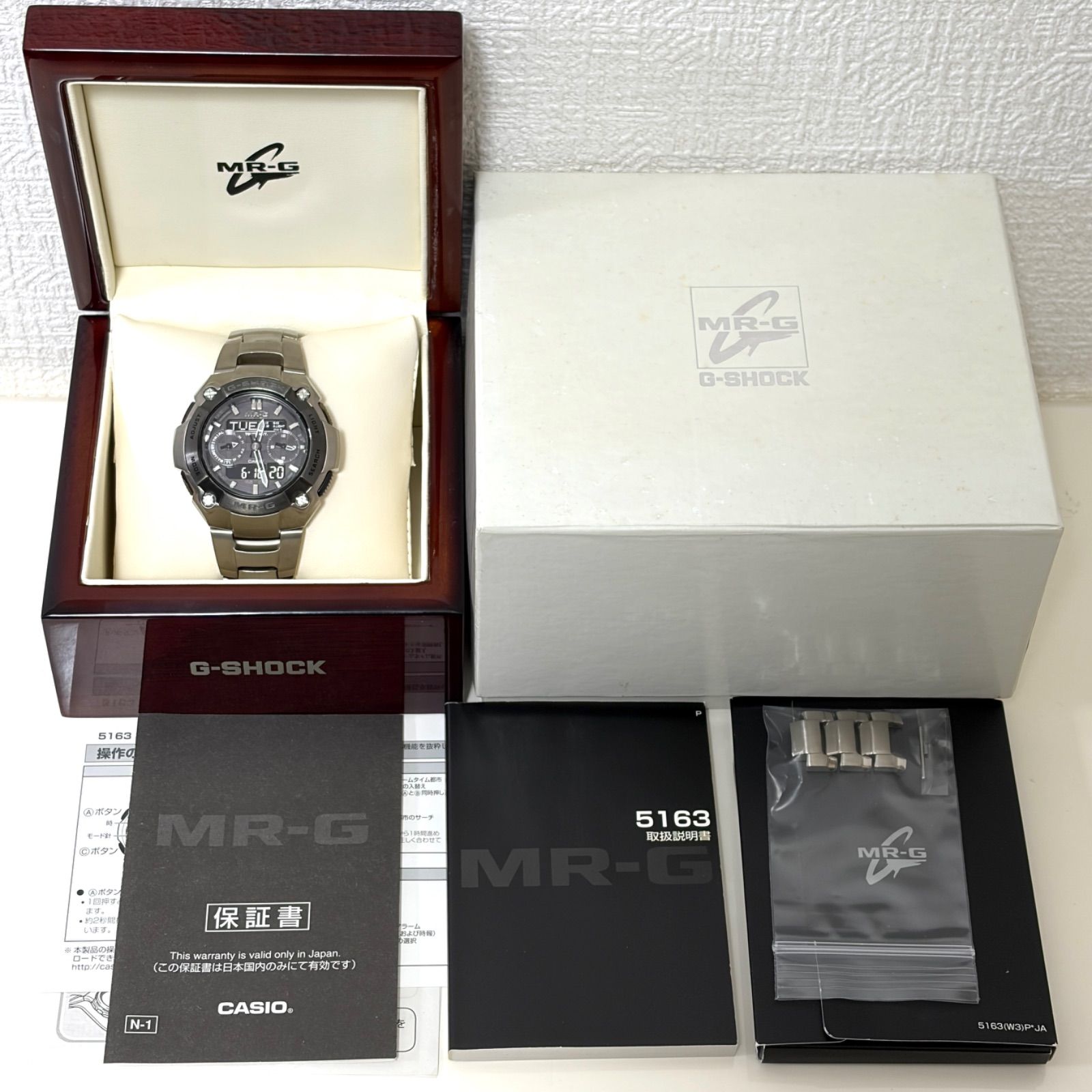 （T886）希少！美品 正常稼動 CASIO カシオ 電波ソーラー G-SHOCK ジーショック MRG-7600D-1BJF TITANIUM フルメタル 人気 時計 メンズ ユニセックス