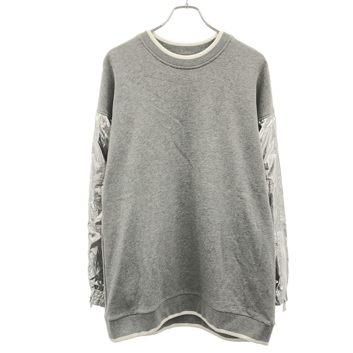 Maison Margiela 1 メゾン マルジェラ 19SS メタリックスリーブスウェットプルオーバー S51GU0033 グレー×シルバー S
