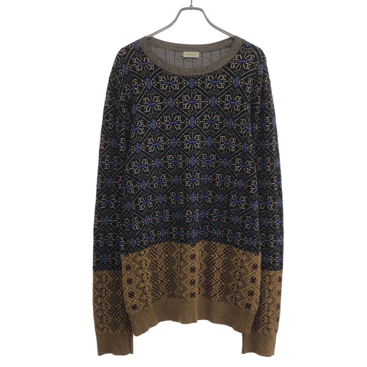 DRIES VAN NOTEN ドリスヴァンノッテン 15AW ノルディックニットセーター ブラック XL