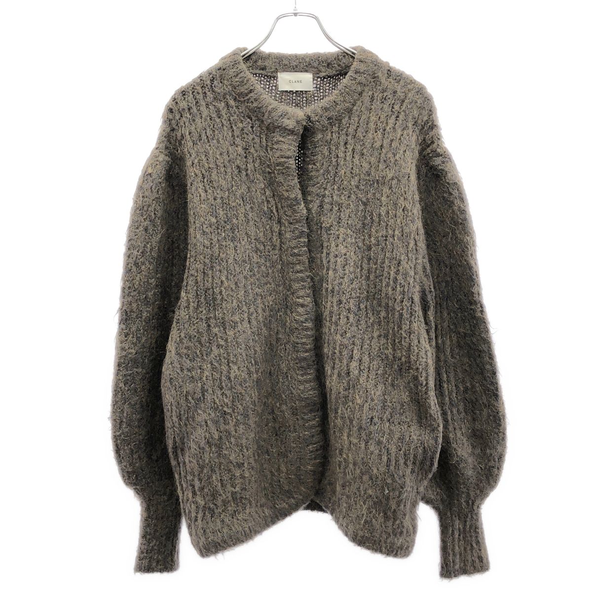 CLANE クラネ COLOR MOHAIR SHAGGY CARDIGAN カラーモヘアシャギカーディガン 11106-1092 ブラウン 2