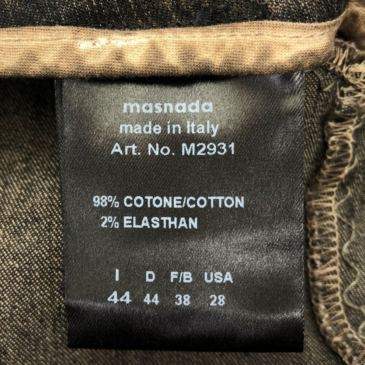 masnada マスナダ BAGGY JEANS REPURPOSED STRETCH ストレッチデニム 