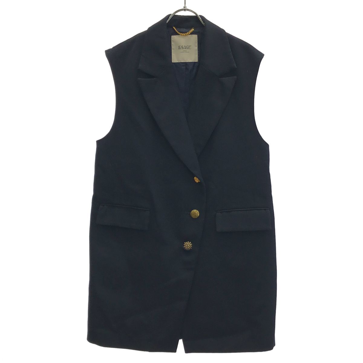JOURNAL STANDARD L'ESSAGE ジャーナルスタンダード レサージュ 22AW ロングジレベスト 22-011-370-0000 ネイビー F