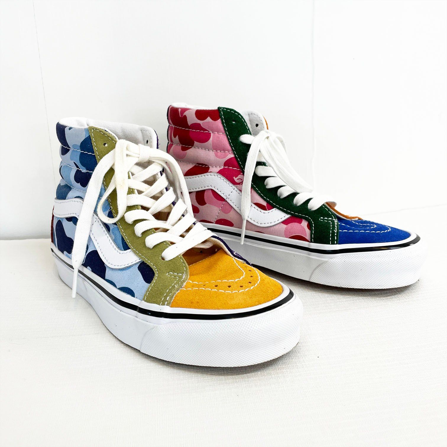 BAPE x VANS MULTI CAMO SK8-HI A BATHING APE ベイプ バンズ マルチ カモ スケーター ハイ スニーカー 22.5cm エイプ Ks6-50