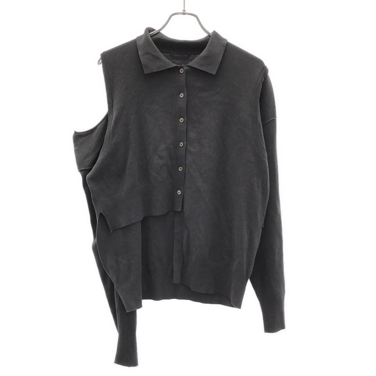 JOSE MOON ジョゼムーン POLOKNIT CARDIGAN ポロニットカーディガン 1725111240-0 チャコール F