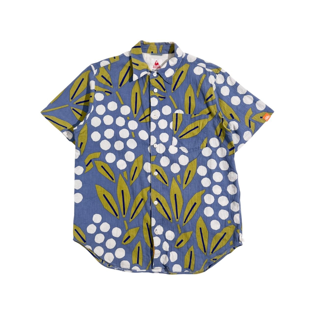 ソウソウ　坂尾織物 高島縮 知多木綿 長袖 総柄シャツ ブラウス 京都 日本製 le coq sportif×SOU・SOU ルコック ソウソウ 坂尾織物 高島縮 知多木綿