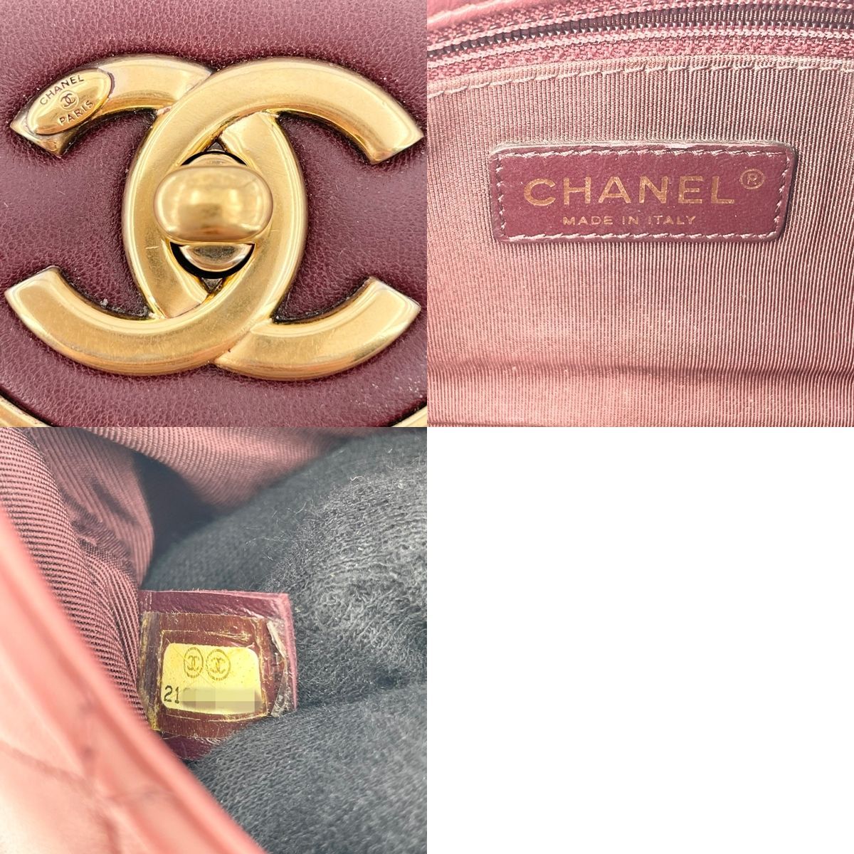 【中古】 CHANEL シャネル マトラッセ ダブルフラップバッグ ラムスキン  ショルダーバッグ ボルドー レディース  26017533 KJ 中古】 CHANEL シャネル マトラッセ ダブルフラップバッグ ラムスキン