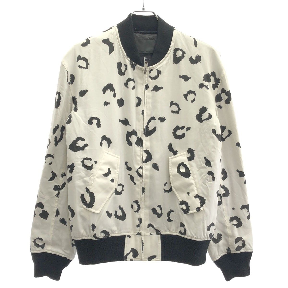 ALEXANDER WANG アレキサンダーワン レオパードボンバージャケット ホワイト×ブラック 42