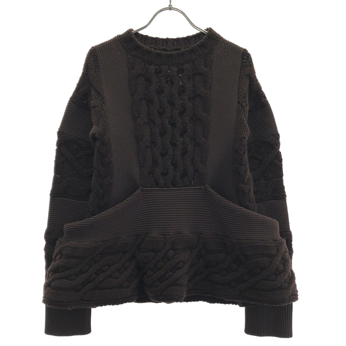 sacai サカイ 25AW Wool Knit Pullover ウールニットセーター 25-08053 ブラウン 1