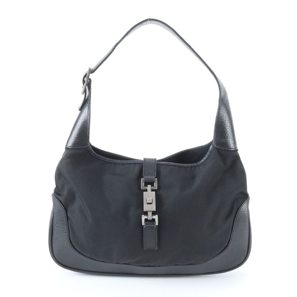 極美品 グッチ ジャッキー 001 3306 レザー ショルダーバッグ 肩掛け トート ハンド ブラック 黒 レディース UEE EB17-10【中古】