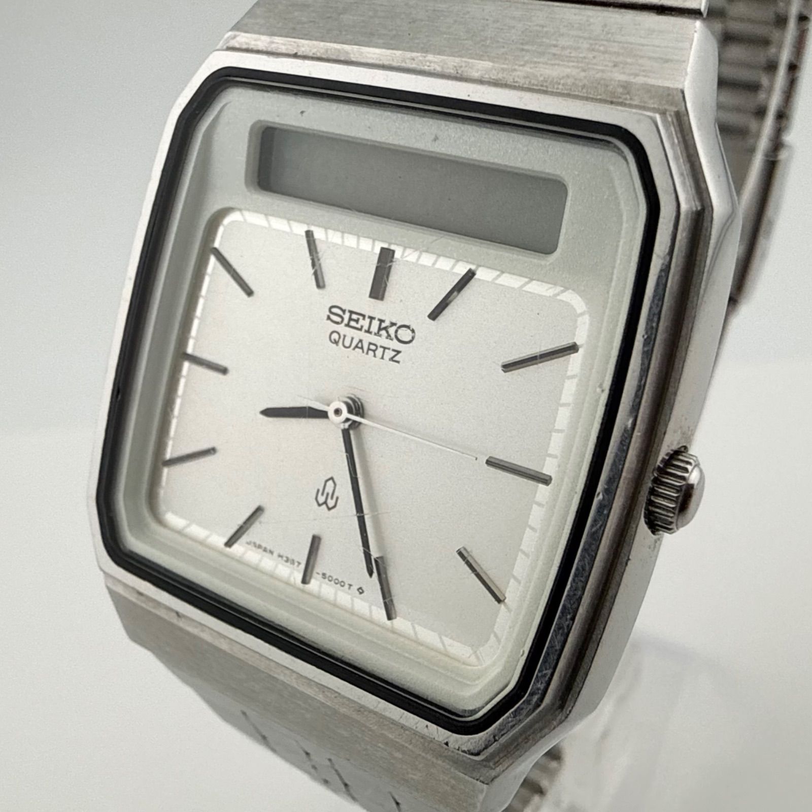 SEIKO セイコー デジアナ 腕時計 メンズ シルバー H357-500A SEIKO H357-500A セイコー アナデジ メンズ 腕時計 クォーツ 不稼働