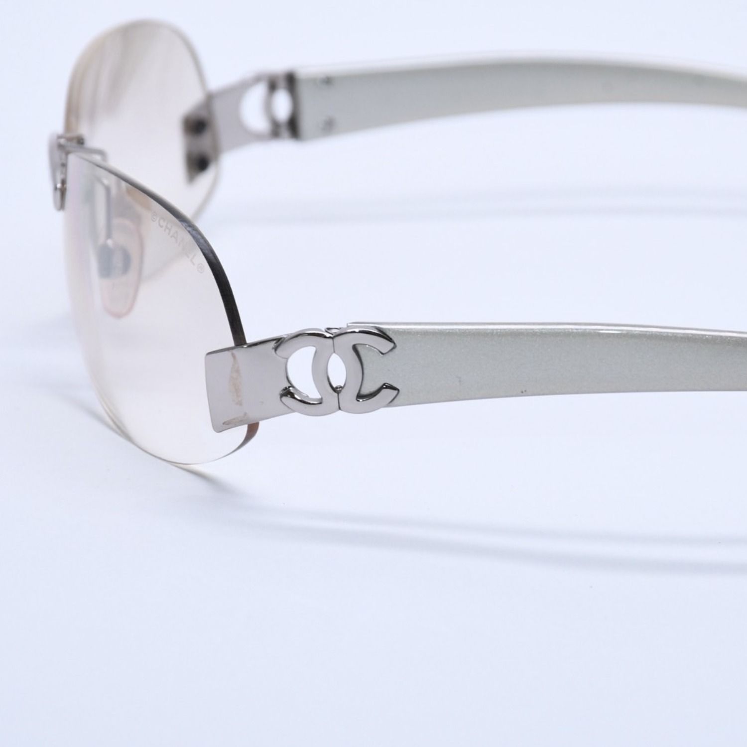 極美品 CHANEL シャネル リムレス サングラス アイウェア 4037 c.124