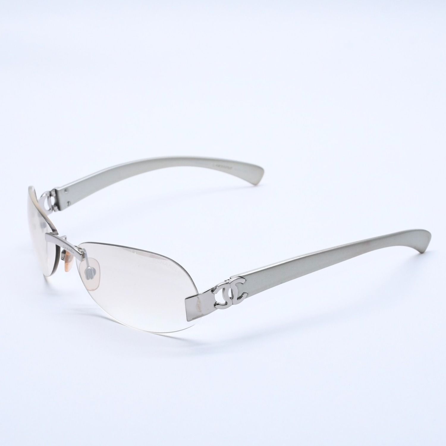 極美品 CHANEL シャネル リムレス サングラス アイウェア 4037 c.124