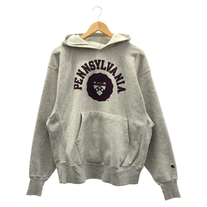 【中古】00s Champion カレッジスウェットパーカー L グレー[79]