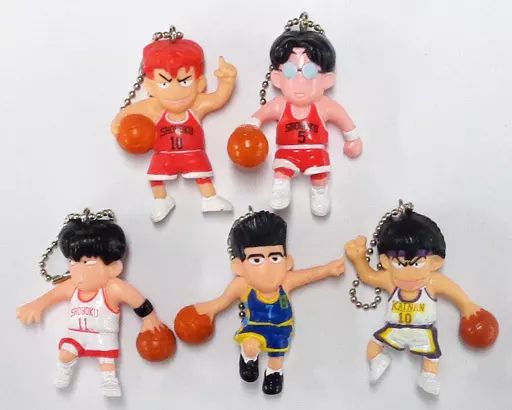 スラムダンク キャラクターコレクションピンズ　キーホルダー　まとめ売り 中古】キーホルダー・マスコット(キャラクター) 全5種セット 「SLAM