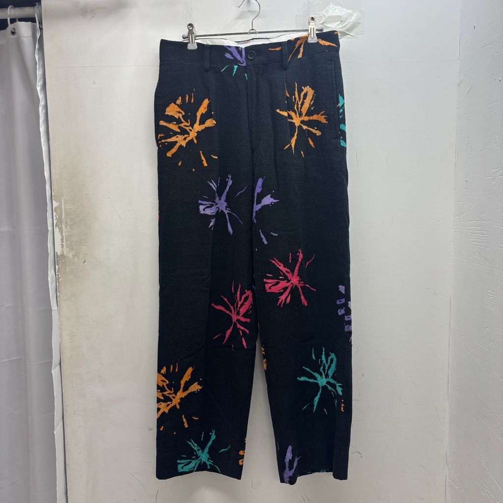 Sasquatchfabrix. サスクワァッチファブリックス 22SS Flower Dyes Slacks スラックス 22SS-PA9-004 ブラック size:M【中目黒B06】
