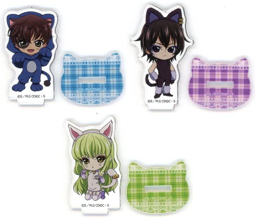 【中古】アクリルスタンド・アクリルパネル ルルーシュ＆スザク＆C.C. ミニアクリルスタンド3種セット 「コードギアス 反逆のルルーシュ×カラオケまねきねこ」