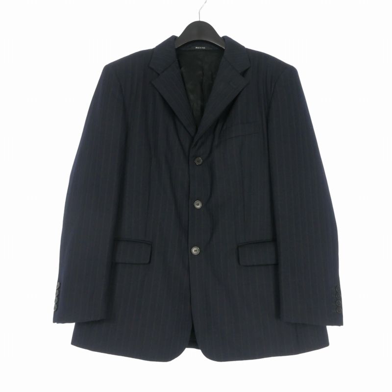 メゾンマルジェラ Maison Margiela 19AW Striped Padded Wool Jacket ストライプ パデット テーラードジャケット ブレザー 長袖 38 ネイビー 紺 S29BN0307 国内正規