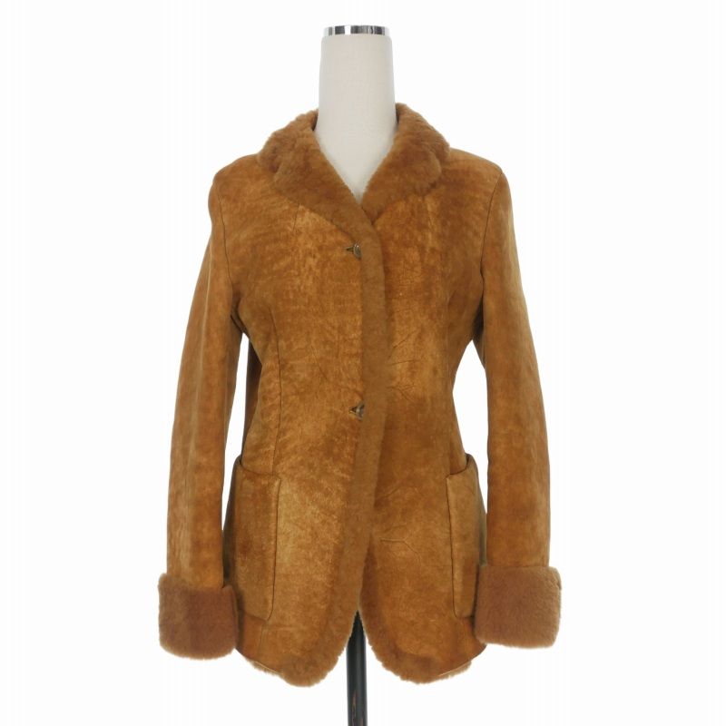 ジルサンダー JIL SANDER 90-00’s サンフレール期 ムートンジャケット ブルゾン 長袖 36 ブラウン 茶 国内正規