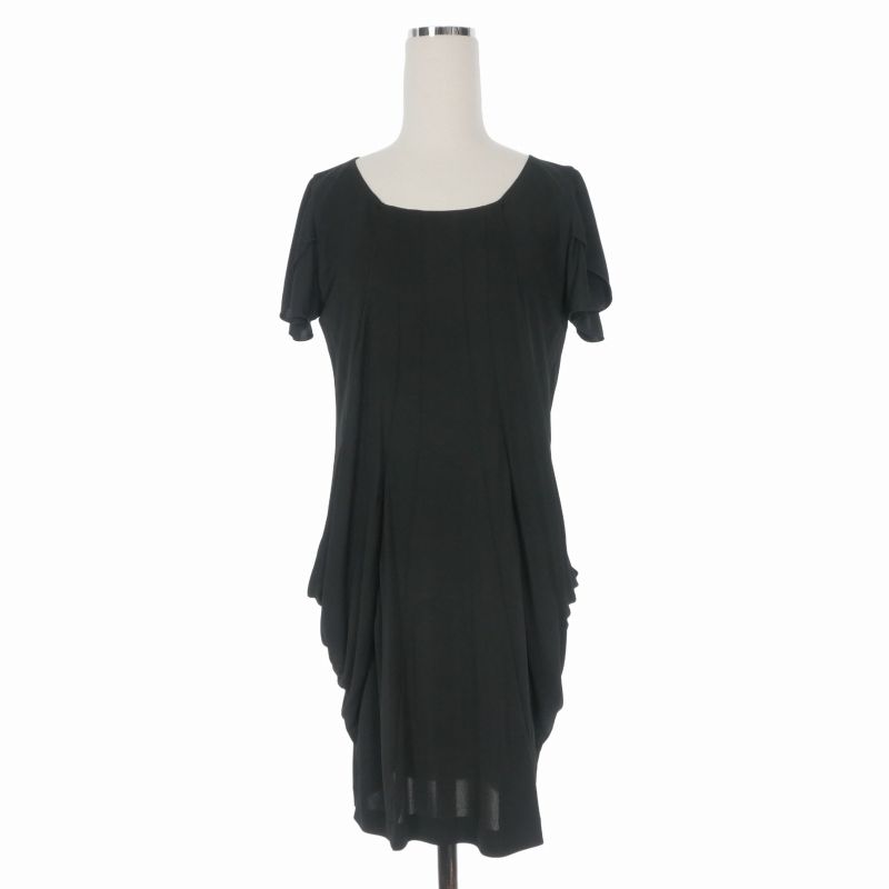 アンテプリマ ANTEPRIMA JERSEY VISCOSA SS11 ドレープ ワンピース ドレス 半袖 40 ブラック 黒 NW11S86801