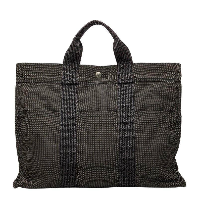 エルメス エールラインMM トートバッグ グレー キャンバス レディース HERMES【1-0273630】