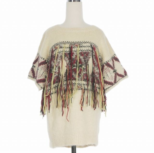イザベルマラン ISABEL MARANT フリンジニット プルオーバー セーター 半袖 1 マルチカラー