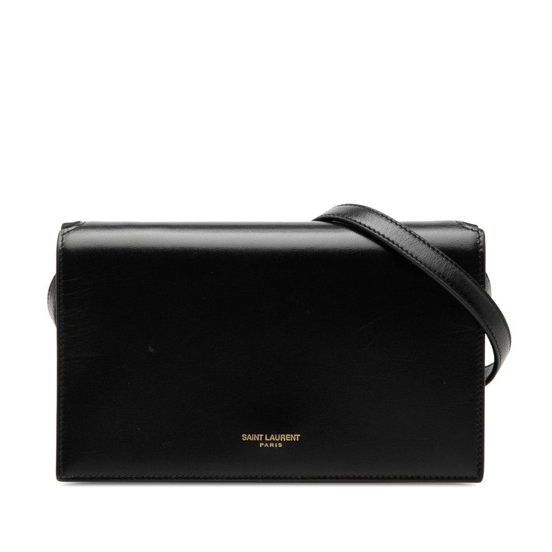 サンローラン 斜め掛け フラップ ショルダーバッグ 769162 ブラック レザー レディース SAINT LAURENT【1-0275374】