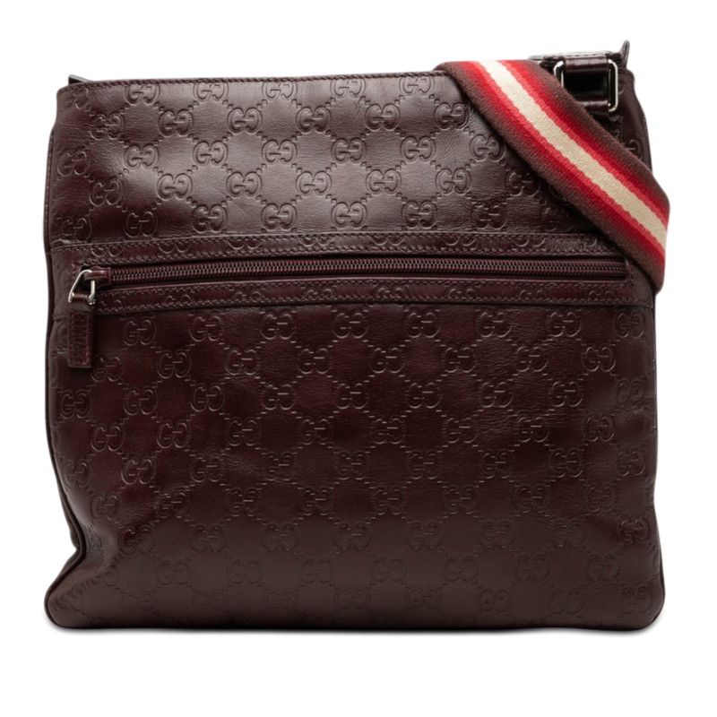 グッチ グッチシマ 斜め掛け ショルダーバッグ 264217 ダークブラウン系 レザー レディース GUCCI【1-0275382】