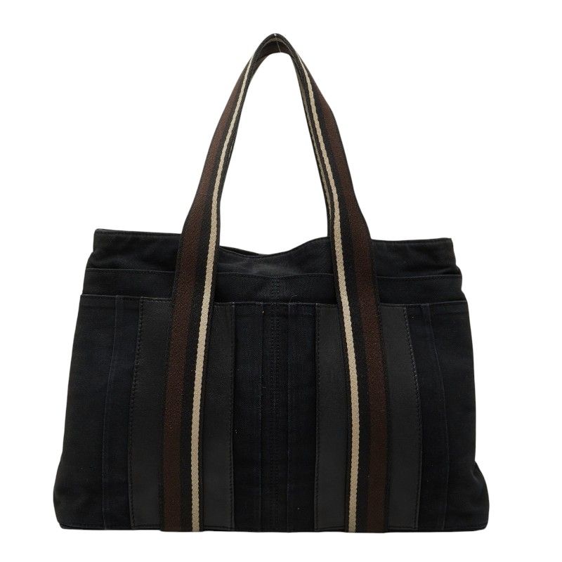 エルメス　トロカホリゾンタル　MM 美品　角擦れ無し　ブラック エルメス トロカホリゾンタルMM トートバッグ ブラック キャンバス