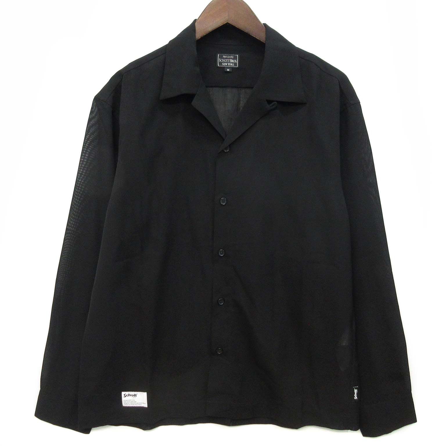 ショット SCHOTT BROS スラブ シフォン オープンカラー 長袖 シャツ