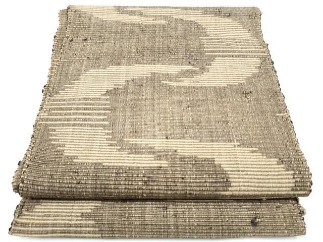 平和屋着物●八寸名古屋帯　紬地　流水文　正絹　逸品　CABH4809hy