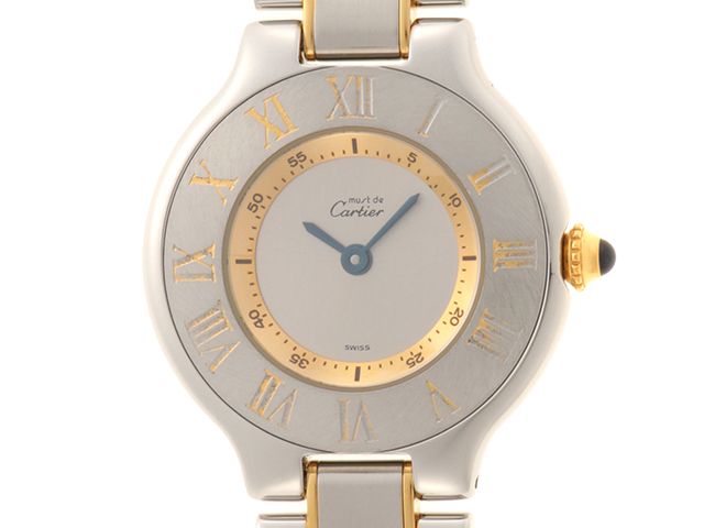 CARTIER カルティエ マスト21 SM W10073R6 腕時計 スティール/GP シルバー文字盤 クオーツ レディース【中古】472