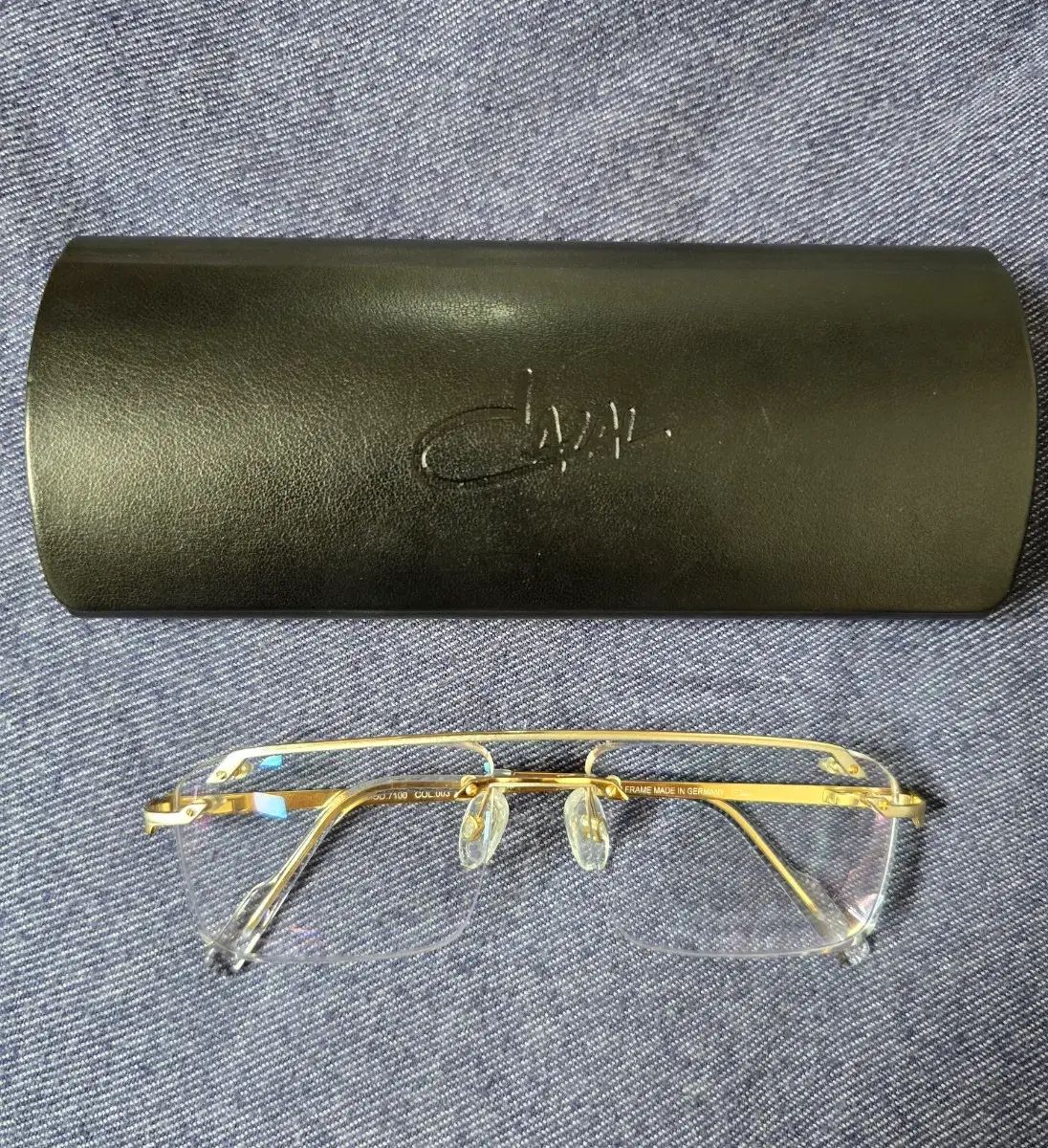 カザール CAZAL チタン ツーブリッジ フチなし メガネ MOD 7100