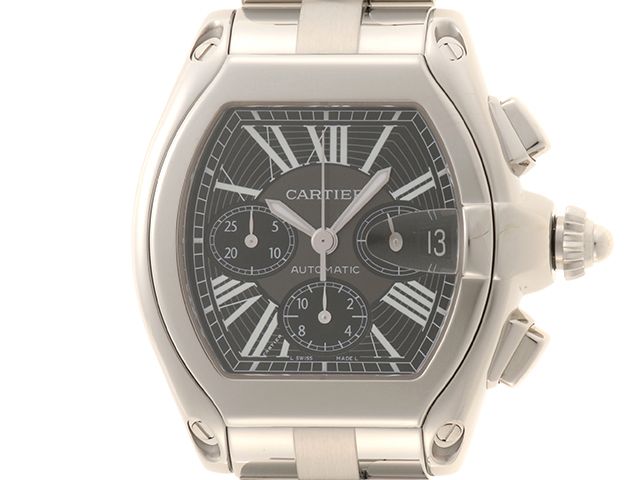 CARTIER カルティエ ロードスター クロノグラフ XL W62020X6 腕時計 スティール 自動巻き 2010年正規品 メンズ【中古】472