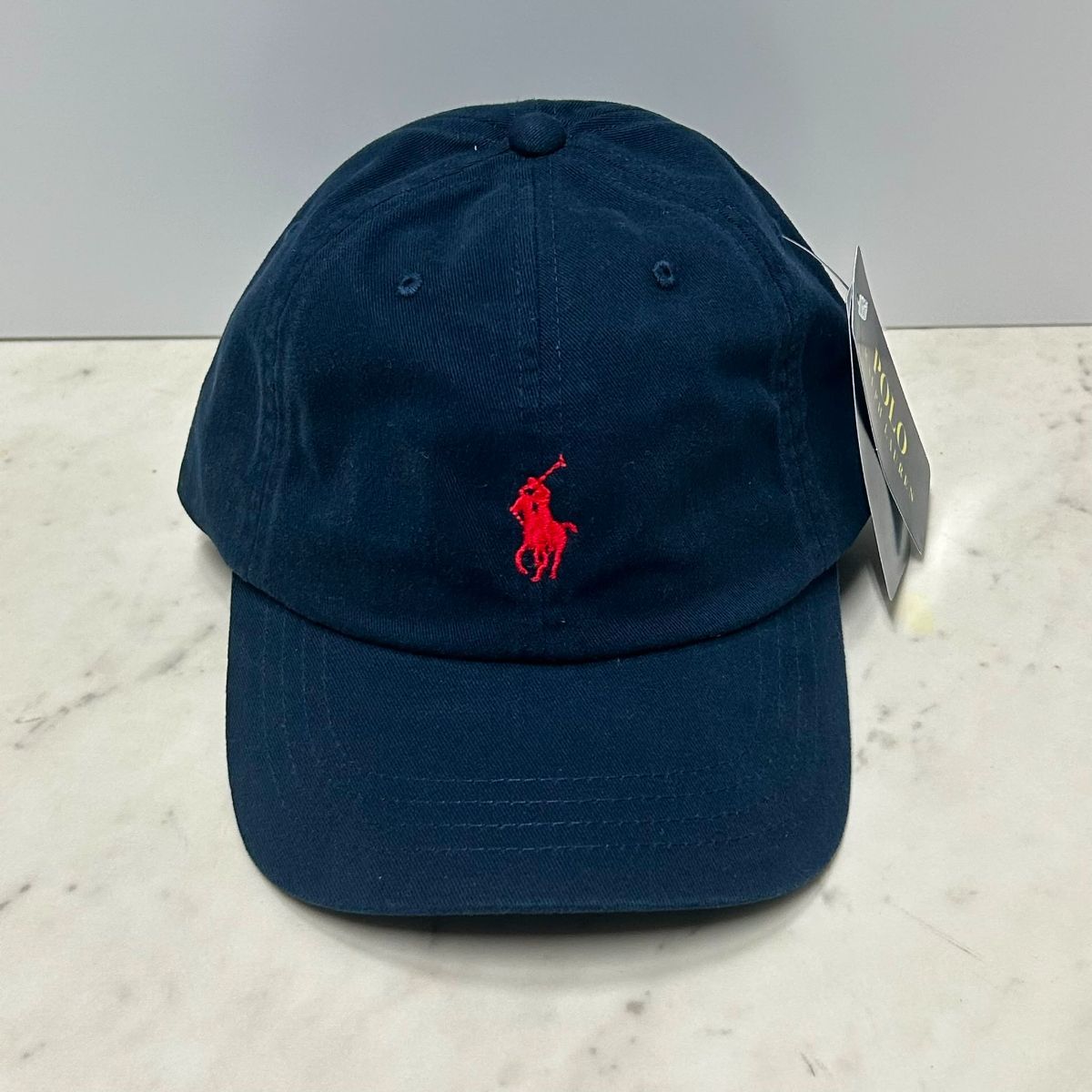 POLO RALPH LAUREN ラルフローレン Iconic Ball Cap ポニーロゴ アイコニック ダッドキャップ 紺/赤ロゴ (RLC3)