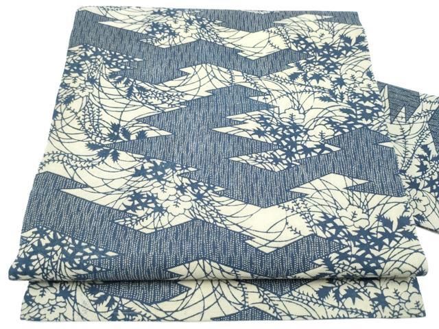 平和屋着物●全通柄　九寸名古屋帯　型染め　草花文　正絹　逸品　CABI9133hy 28,470円