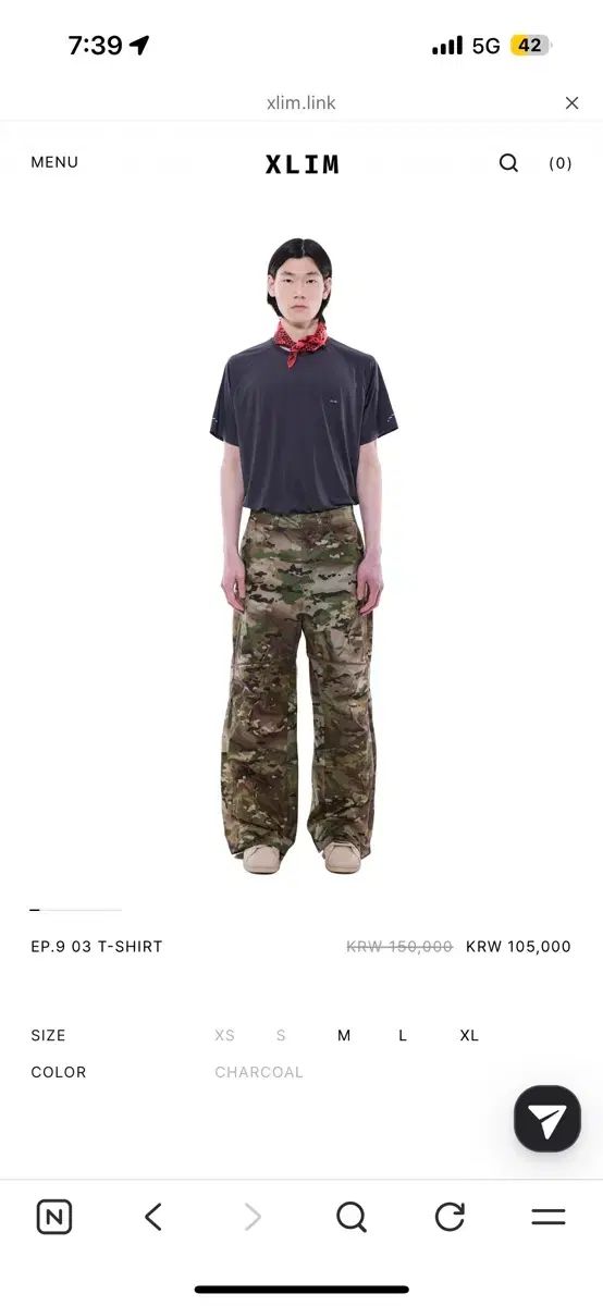 XLIM EP 9 03 Tシャツ チャコール