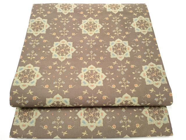 平和屋着物●全通柄　九寸開き名古屋帯　花鳥文　正絹　逸品　CABI9136hy