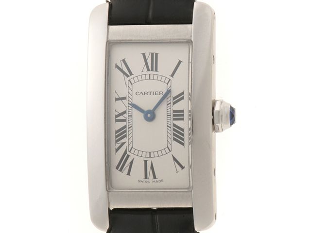 CARTIER カルティエ タンクアメリカンSM WSTA0016 腕時計 スティール/鰐革 シルバー文字盤 クオーツ 2019年海外正規品 レディース【中古】472