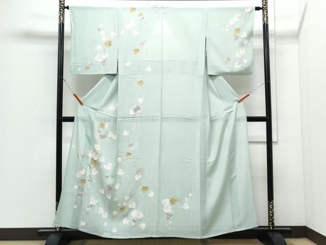 平和屋着物＊夏物　訪問着　絽　蔦の葉文　金彩　正絹　逸品　CABJ0883th
