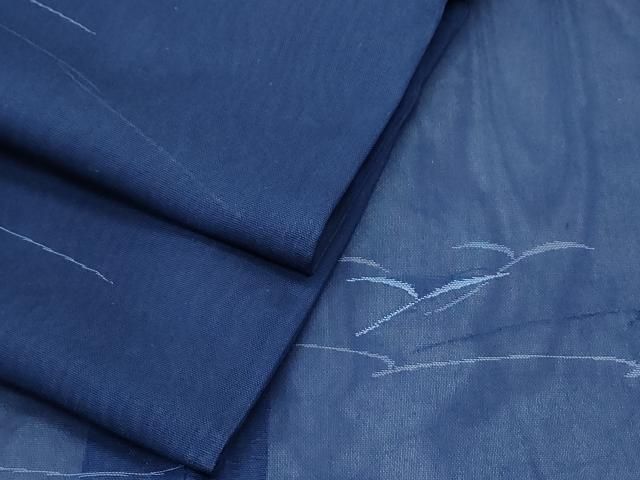 平和屋着物＊夏物　小紋　紗　草葉文　正絹　逸品　CABJ0896th