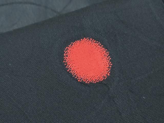 平和屋着物＊夏物　小紋　紗　あられ　黒地　正絹　逸品　CABJ0902th