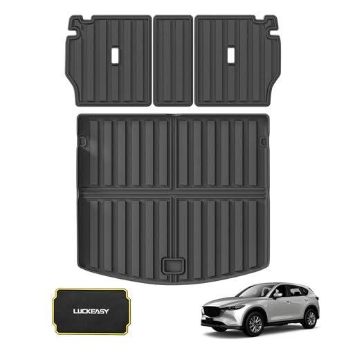 R◆LUCKEASY マツダ CX-5 KF系 専用 ラゲッジマット+セカンドシート背面 マット 背もたれカバー 3Dフロアマット 2017年2月-現行 MAZDA CX-5 KFEP KF2P KF5P 防水 TPE素材 滑り止め カーマッ 51e21102