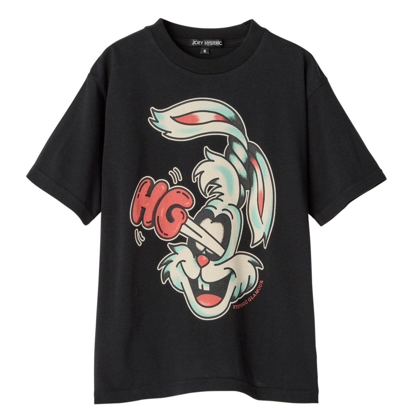 新品未使用 JOEY HYSTERIC ジョーイ ヒステリック HYSTERIC RABBIT Tシャツ 02253CT11396 カットソー 半袖 トップス メンズ ブラック コットン Mサイズ 管理番号：194A-3575