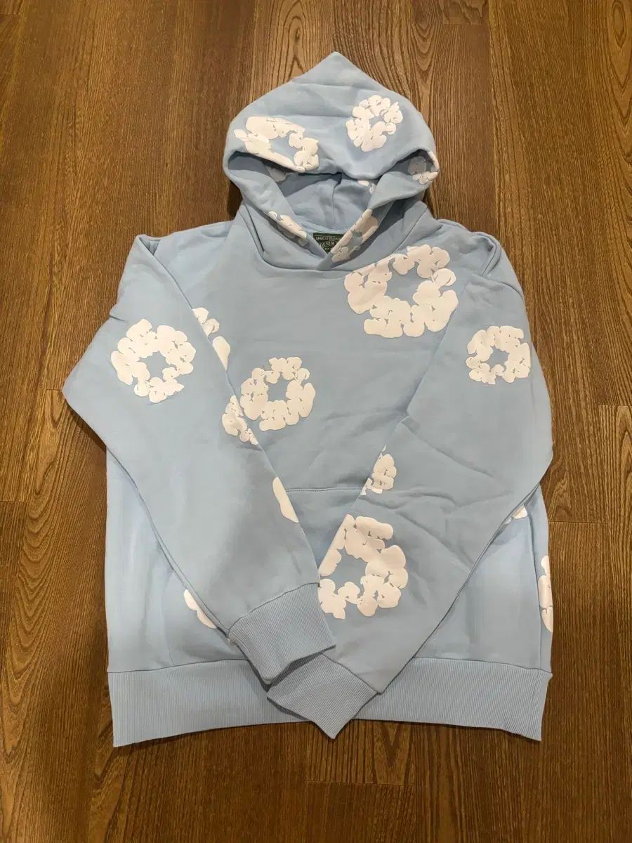 DENIM TEARS(デニムティアーズ) スカイブルー コットン フーディー Tシャツ S
