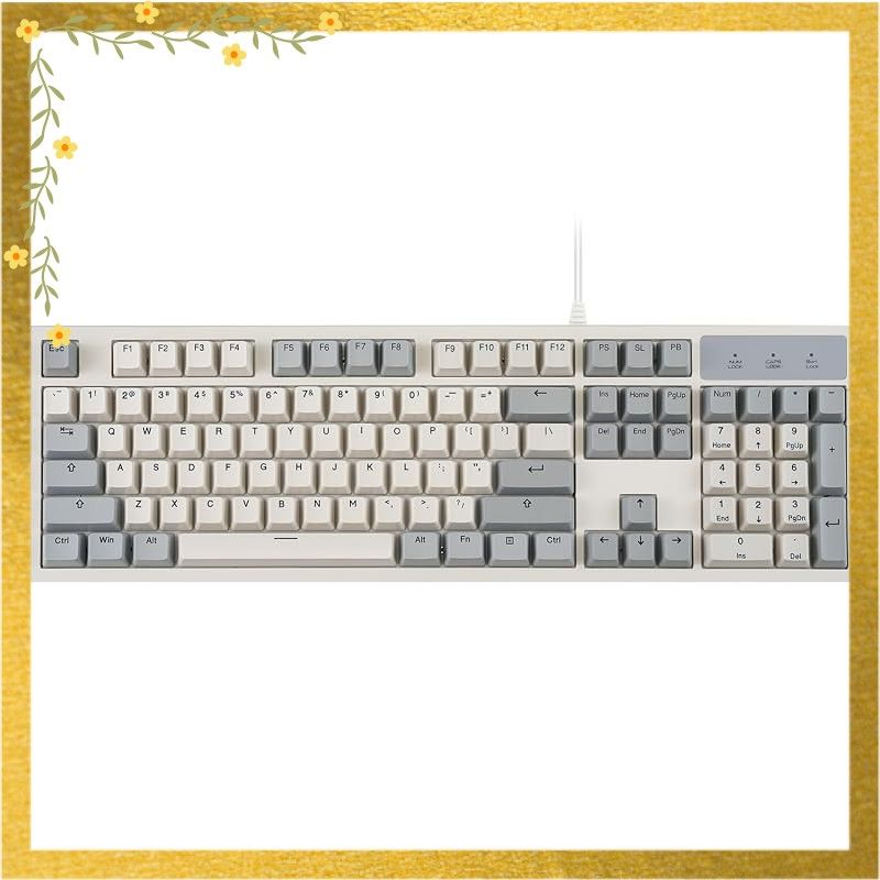 Perixx PERIBOARD-108RD メカニカル キーボード フルサイズ Gateron 赤軸 レトログレー/ホワイト US英語配列