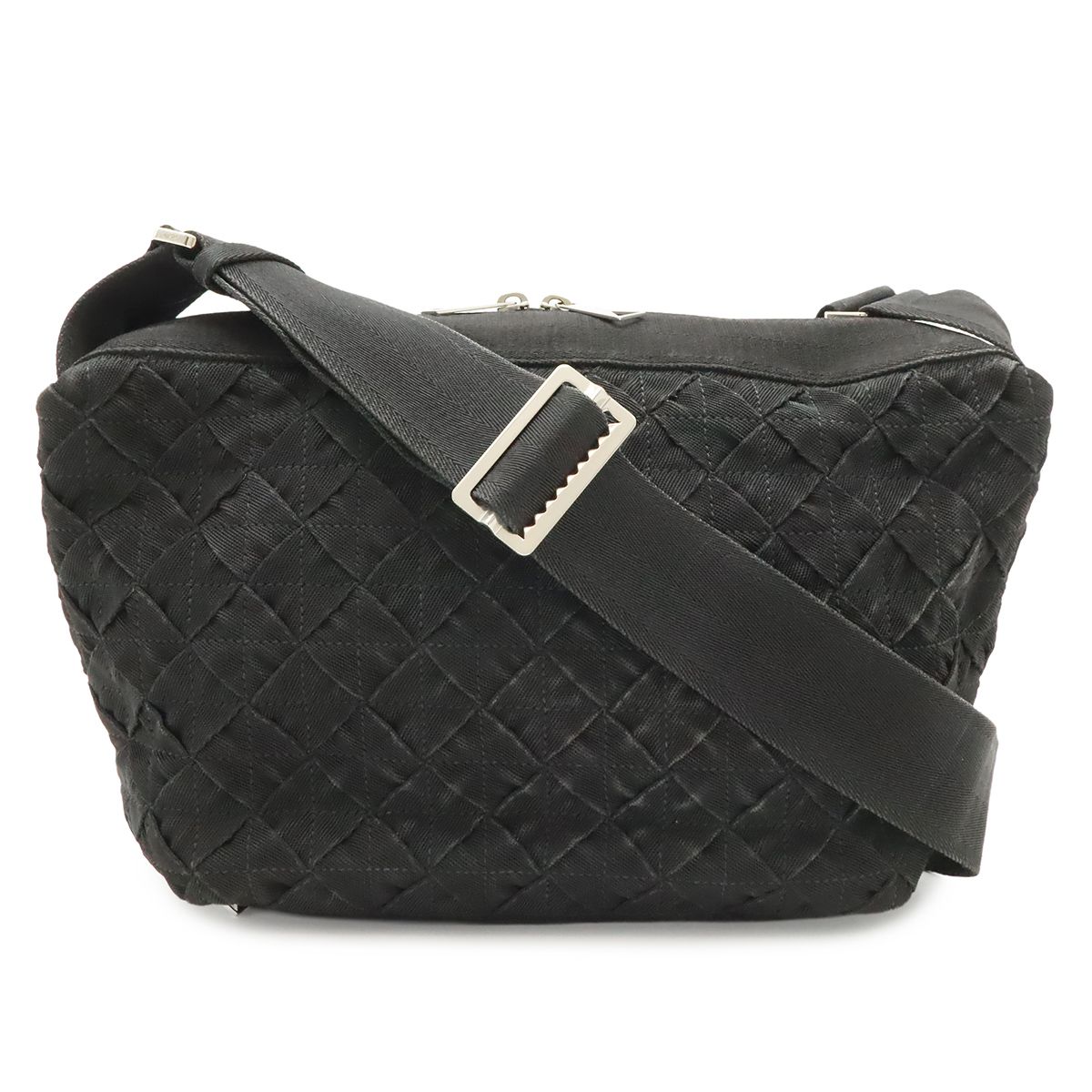 BOTTEGA VENETA ボッテガ ヴェネタ イントレチャート ウェビング ショルダーバッグ ワンショルダー キャンバス ブラック 黒 657952